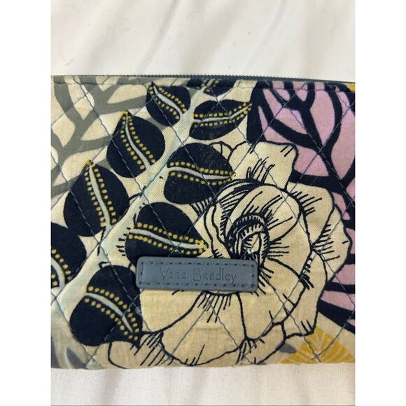 Vera Bradley zipper wallet gray purple flowers - Picture 6 of 7